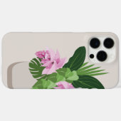 ベージュ花瓶の熱帯メディニラピンクの花 Case-Mate iPhoneケース (裏面 (横))