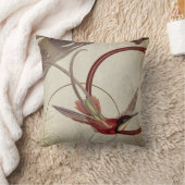 ベージュ芸術的ーミングバードデザイン |マルーン クッション (ブランケット)