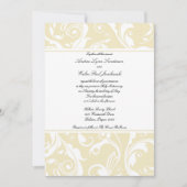 ベージュ華麗さのクラシックの結婚式招待状 招待状 (正面)