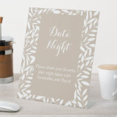 ベージュ葉ブライダルシャワーフローラミニマル 台座サイン (インサイチュ)