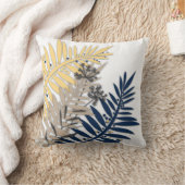 ベージュ葉色の熱帯抽象芸術 クッション (ブランケット)