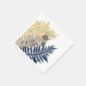ベージュ葉色の熱帯抽象芸術 スタンダードカクテルナプキン (角)