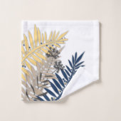 ベージュ葉色の熱帯抽象芸術 バスタオルセット (ウォッシュタオル)