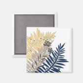 ベージュ葉色の熱帯抽象芸術 マグネット (正面/裏面)