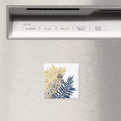 ベージュ葉色の熱帯抽象芸術 マグネット (インサイチュ (食洗機))