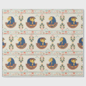 ベージュ装飾エジプトのテフナットパターン ラッピングペーパー (フラット)