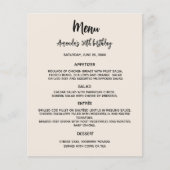 ベージュ誕生日パーティーメニュー (正面)