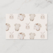 ベージュ赤ちゃん服ベビーシャワーギフトノート挿入 名刺 (裏面)