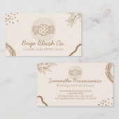 ベージュ赤面ウェディングプランナー誕生日脅威キャンディ 名刺 (正面/裏面)