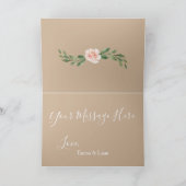 ベージュ赤面フローラエレガントロマンチックな緑 サンキューカード (内部)