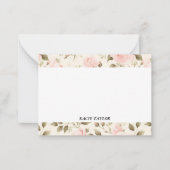 ベージュ赤面フローラパーソナライズされたノートカード ノートカード (正面)