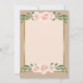 ベージュ赤面フローラロマンエレガントモダン結婚ティック 招待状 (裏面)