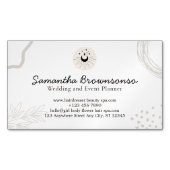 ベージュ赤面ブラックムーンスターズ霊気マスター マグネット名刺 (正面)