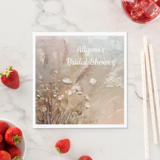 ベージュ赤面ボホフローラ スタンダードランチョンナプキン (インサイチュ)