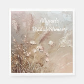 ベージュ赤面ボホフローラ スタンダードランチョンナプキン (正面)