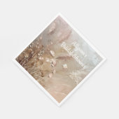 ベージュ赤面ボホフローラ スタンダードランチョンナプキン (角)