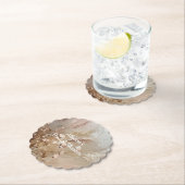 ベージュ赤面ボホフローラ ペーパーコースター (インサイチュ)