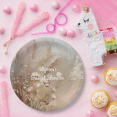 ベージュ赤面ボホフローラ ペーパープレート (パーティー)