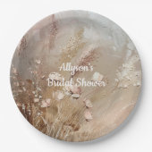 ベージュ赤面ボホフローラ ペーパープレート (正面)