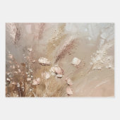 ベージュ赤面ボホフローラ ラッピングペーパーシート (正面)