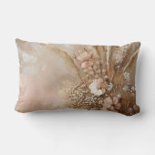 ベージュ赤面ボホフローラ ランバークッション (裏面)