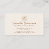 ベージュ赤面ムーンスターズスピリチュアル霊気読タロット 名刺 (裏面)