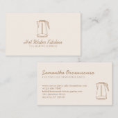 ベージュ赤面台所用具茶ボウリングをする人、 クリケットの投手 名刺 (正面/裏面)