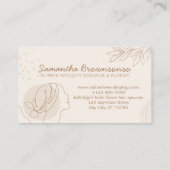 ベージュ赤面書道美しい女性ヘアバンド 名刺 (裏面)