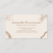 ベージュ赤面美しいカップルウェディングプランナー 名刺 (裏面)