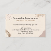 ベージュ赤面美しいフェミニンブティックメイクアップ 名刺 (裏面)