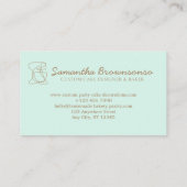 ベージュ赤面自家製フードベーカリーグリーン 名刺 (裏面)