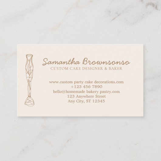 ベージュ赤面自家製フードベーカリー調理器 名刺 (裏面)