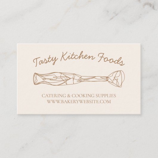ベージュ赤面自家製フードベーカリー調理器 名刺 (正面)