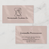 ベージュ赤面自家製フードベーカリー調理器 名刺 (正面/裏面)