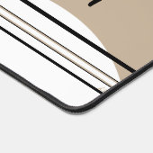 ベージュ走の馬の形状とイニシャルデザイン デスクマット (コーナー)