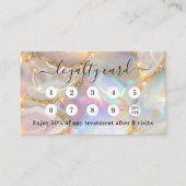 ベージュ金ゴールドアグリゲートホログラフィックビジネスロゴQRコード ロイヤリティカード (正面)