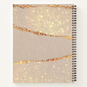 ベージュ金ゴールドアゲイト大理石モノグラム ノートブック (裏面)