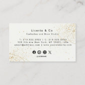 ベージュ金ゴールドエステティックラッシュアンドブロースタジオビジネス 名刺 (裏面)