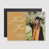 ベージュ金ゴールドエレガントスクリプト卒業ありがとう (正面/裏面)