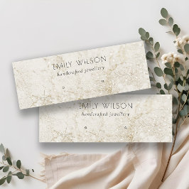 ベージュ金ゴールドグリッター大理石スタッドイヤリングディスプレイ スキニー名刺