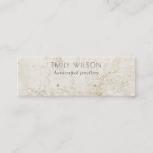 ベージュ金ゴールドグリッター大理石スタッドイヤリングディスプレイ スキニー名刺 (正面)