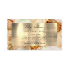 ベージュ金ゴールドグリッター水彩名刺