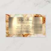 ベージュ金ゴールドグリッター水彩名刺 名刺 (裏面)
