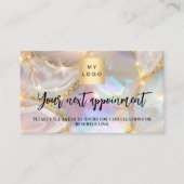 ベージュ金ゴールドゲートビジネスロゴアポイントメントカード 割引カード (正面)