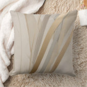 ベージュ金ゴールドタングレー抽象芸術 クッション (ブランケット)