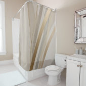 ベージュ金ゴールドタングレー抽象芸術 シャワーカーテン (インサイチュ)