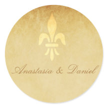 ベージュ金ゴールドデラックスフランスの（紋章の）フラ・ダ・リ結婚ズ