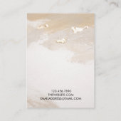 ベージュ金ゴールドトレンディーイヤリング表示カード 名刺 (裏面)