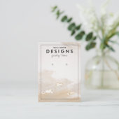 ベージュ金ゴールドトレンディーイヤリング表示カード 名刺 (スタンド正面)
