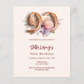 ベージュ金ゴールドピーチフローラ予算90歳の誕生日 (正面)